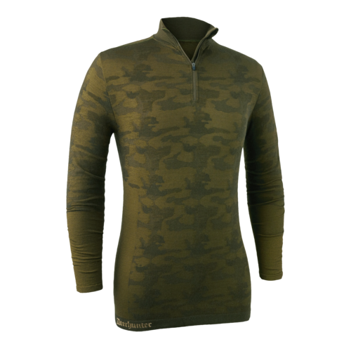 Deerhunter Camou Wol Underwear Shirt met ritsluiting
