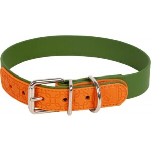 Halsband olijfgroen/oranje