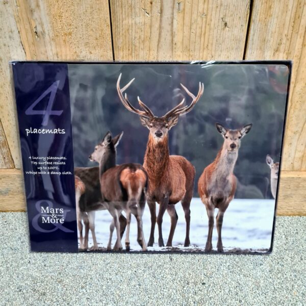 Placemats herten in de sneeuw/4st