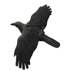 Lokvogel vliegende kraai geflockt 44x80cm Incl.metale pen