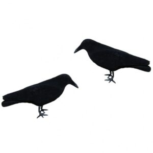 Lokvogel kraai geflockt incl. pin en voet 41cm
