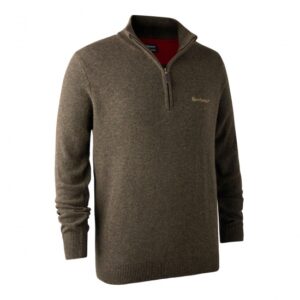 Deerhunter Hastings trui zip-neck bruin