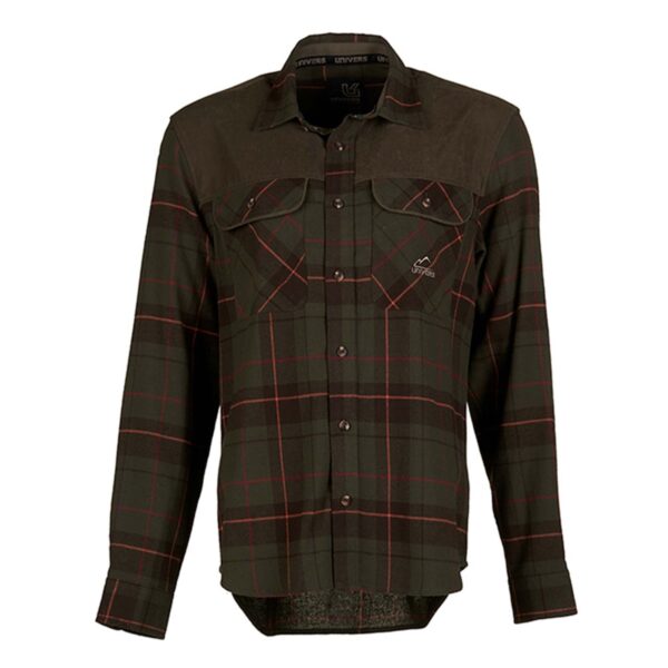 Univers Flanellen Hemd met Suede Patches oranje details
