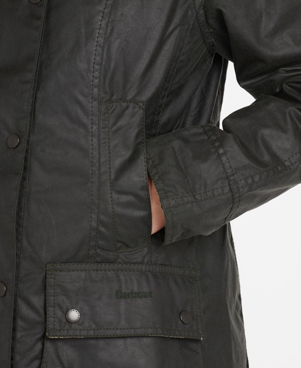 Barbour Beadnell Wax Jacket, kleur sage