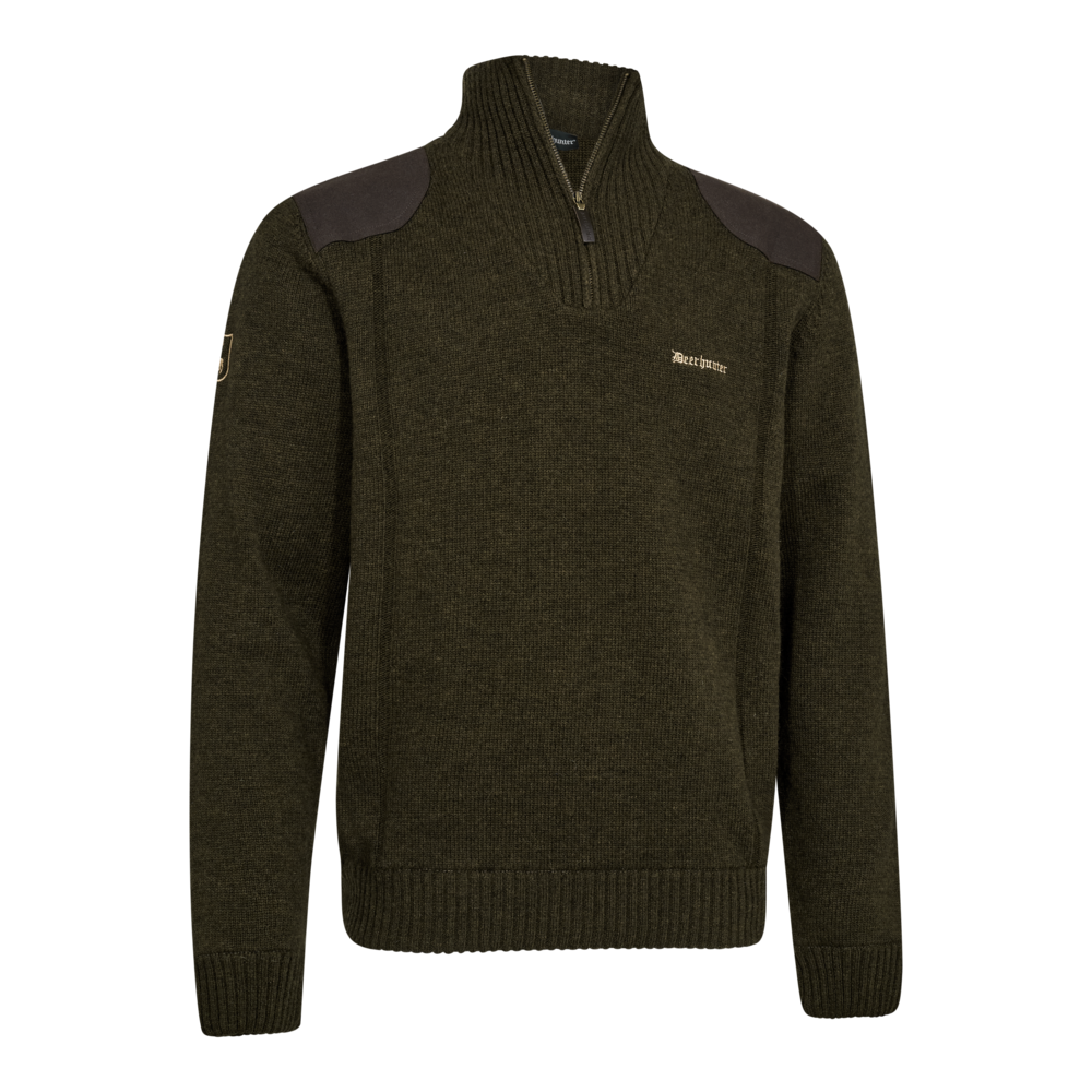Deerhunter Finley Trui met halve ritsluiting aan de hals Woodland Melange